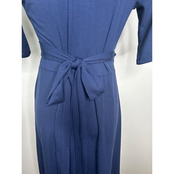Quince Tencel Jersey Midi Wrap Dress Womens S Blue Sustainable Elegant Classic - Picture 6 of 11